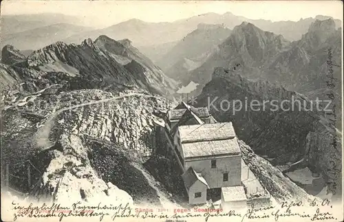 Saentis AR gegen Seealpsee Berghaus Kat. Saentis