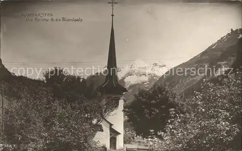 Kandersteg BE Kirche mit Bluemlisalp Kat. Kandersteg