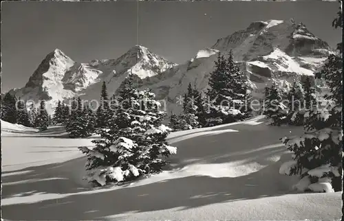 Muerren BE mit Eiger Moench Jungfrau Kat. Muerren