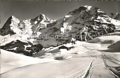 Muerren BE Winteregg Oberberg Eiger Moench Jungfrau Kat. Muerren