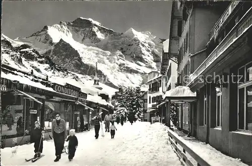 Wengen BE Dorfstrasse mit Jungfrau Kat. Wengen