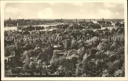 Skansen Stockholm Utsikt fran Bredablick Kat. Stockholm