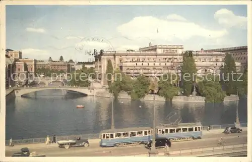 Stroemsborg Riksdagshuset Parlamentsgebaeude Strassenbahn Bruecke Kat. Insel