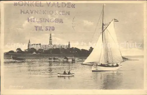 Helsinger Schloss Kronborg Segelboot Kat. Daenemark