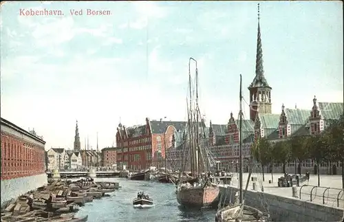 Kobenhavn Ved Borsen Kanal Boot Kat. Kopenhagen