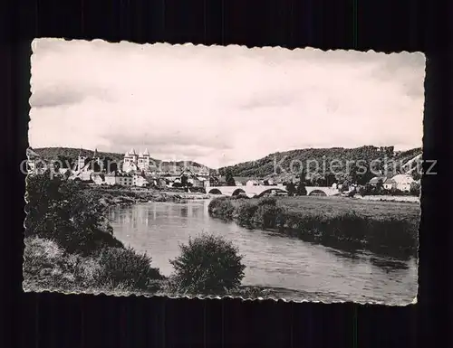 Echternach Panorama Partie am Fluss Bruecke Kat. Luxemburg