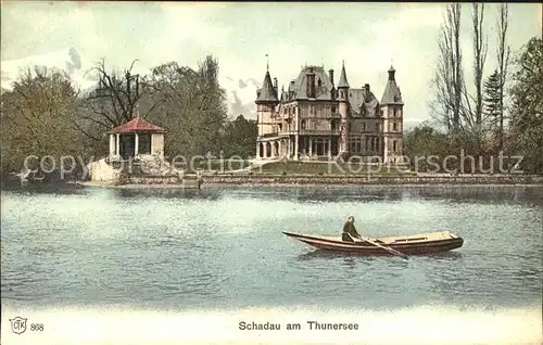 Thunersee Schadau Schloss Ruderboot Kat. Thun