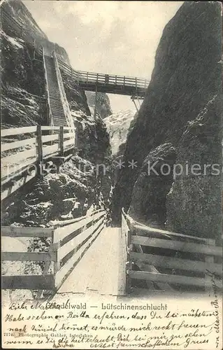 Grindelwald Luetschinenschlucht Treppe Bruecke Kat. Grindelwald