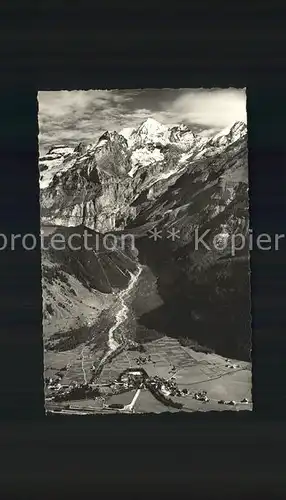 Kandersteg BE mit Bluemlisalp Fliegeraufnahme Kat. Kandersteg