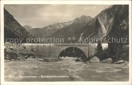 Grimsel Pass Strasse mit Schwarzbrunnenbruecke / Grimsel /Rg. Innertkirchen