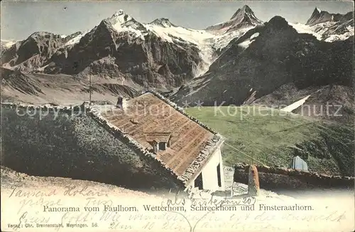 Grindelwald Panorama vom Faulhorn Wetterhorn Schreckhorn Finsteraarhorn Kat. Grindelwald