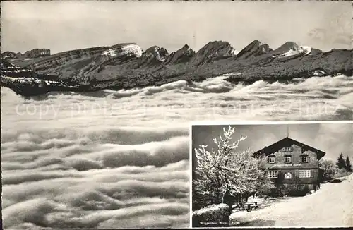 Hoernli Kulm Berggasthaus Hoernli Alpen im Nebelmeer Kat. Hoernli