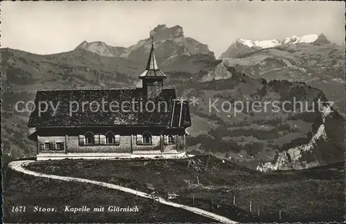 Stoos SZ Kapelle mit Glaernisch Kat. Stoos