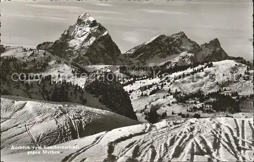 Mythen SZ Ausblick vom Laucherstoeckli Kat. Brunnen