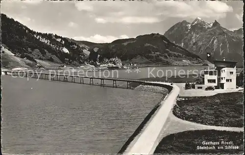 Sihlsee SZ Gasthaus Roessli Steinbach Bruecke Kat. Einsiedeln