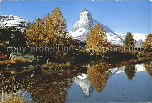 Zermatt VS Grindjisee mit Matterhorn Kat. Zermatt