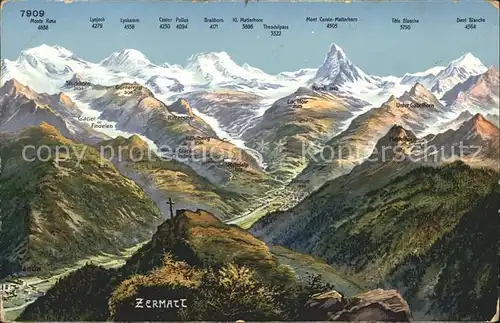 Zermatt VS Kuenstlerkarte Kat. Zermatt
