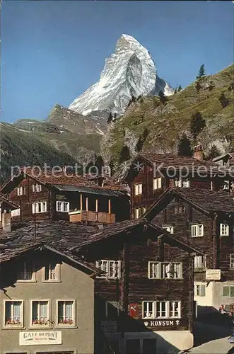Zermatt VS Matterhorn Mt. Cervin Cafe du Pont Kat. Zermatt