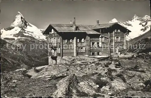 Zermatt VS Touristenhaus Fluhalp Matterhorn Dt. Blanche Gabelhorn Kat. Zermatt