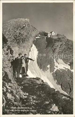 Saentis AR Wanderer Gipfel Hotel meterorologische Station Kat. Saentis