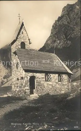 Meglisalp Altmann Saentis Kapelle Maria zum Schnee  Kat. Altmann