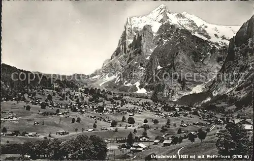 Grindelwald mit Wetterhorn Panorama Kat. Grindelwald