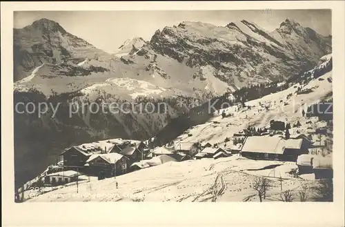 Muerren BE mit Breithorn Tschingelhorn und Gspaltenhorn Kat. Muerren