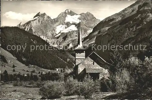 Kandersteg BE Kath Kirche und Bluemlisalp Kat. Kandersteg