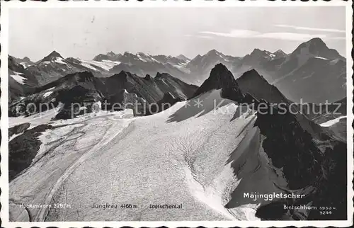 Majinggletscher mit Hockenkorn Jungfrau Loetschental und Bietschhorn / Majinghorn /Rg. Gemmi