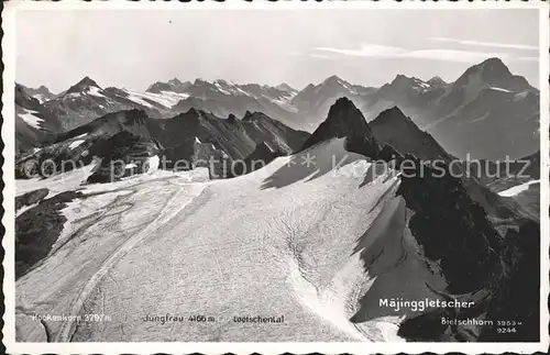 Majinggletscher mit Hockenkorn Jungfrau Loetschental und Bietschhorn / Majinghorn /Rg. Gemmi