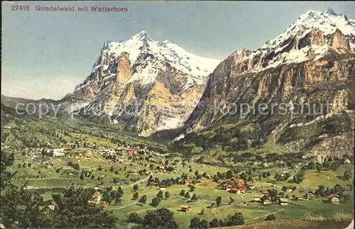 Grindelwald mit Wetterhorn Kat. Grindelwald