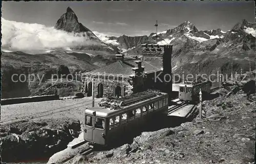 Zermatt VS Gornergrat Station mit Matterhorn Kat. Zermatt