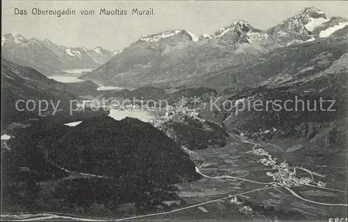 Oberengadin GR Blick vom Muottas Muraigl / St Moritz /Bz. Maloja