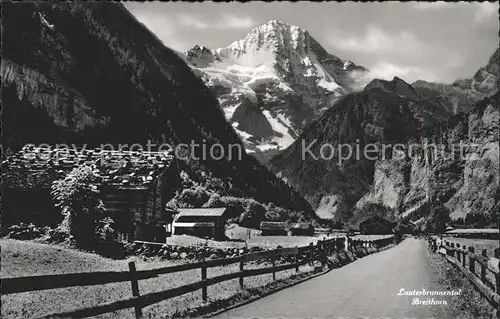 Lauterbrunnen BE Lauterbrunnental mit Breithorn Kat. Lauterbrunnen