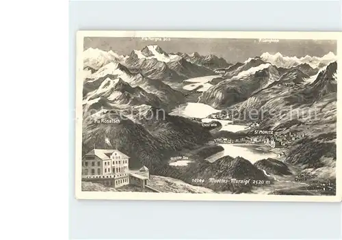St Moritz GR und Umgebung Panorama Reliefkarte Kat. St Moritz
