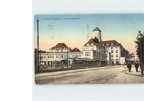 St Gallen SG Bahnhof und Postgebaeude Kat. St Gallen
