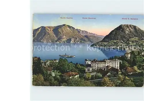 Lago di Lugano Monte Caprino Generoso und San Salvatore Kat. Italien