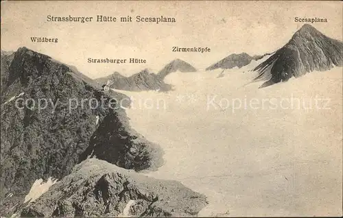 Strassburgerhuette Scesaplana Zirmenkoepfe Wildberg Kat. Vorarlberg