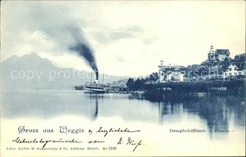 Weggis LU mit Vierwaldstaettersee und Pilatus Kat. Weggis