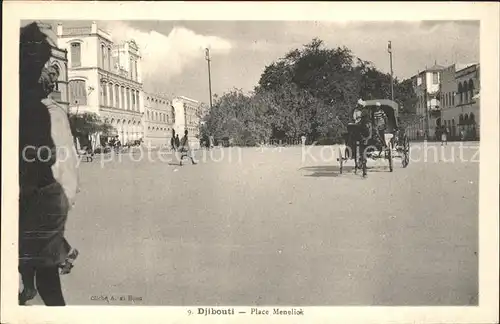 Djibouti Place Menelik Pferdedroschke Kat. Somalia