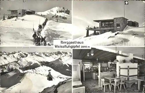 Weissfluhgipfel Gasthaus Skigebiet Seilbahn Kat. Weissfluh