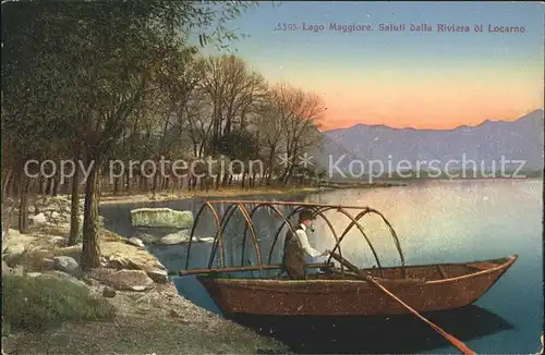 Lago Maggiore Locarno Boot am See Kat. Italien