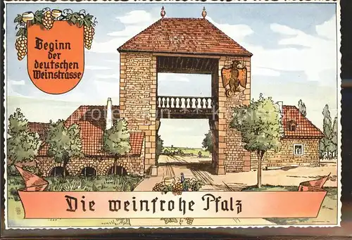 Rheinland Pfalz Beginn der dt Weinstrasse Kat. 