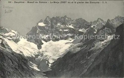 Dauphine Massif du Pelvoux Gebirgspanorama Franzoesiche Alpen Kat. Grenoble