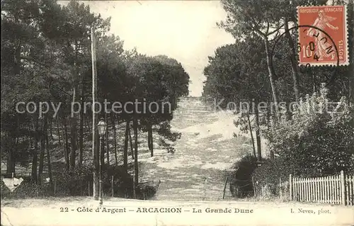 Arcachon Gironde La Grande Dune Stempel auf AK Kat. Arcachon