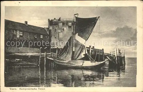 Veere Kampveersche Toren Segelboot Kat. Niederlande