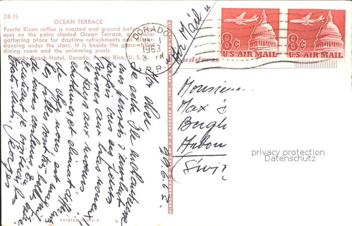 Puerto Rico USA Dorado Beach Hotel Ocean Terrace Nr. st52197 - oldthing