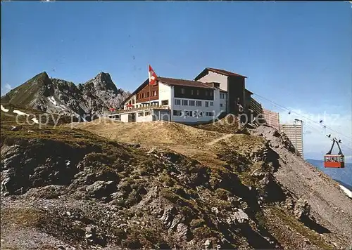 Klosters GR Bergrestaurant Gotschnagrat mit Gotschnabahn und Casanna Kat. Klosters