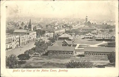 Bombay Mumbai Bird's Eye View of the Native Town / Bombay /