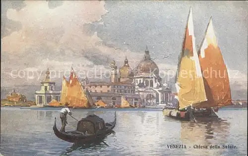 Venezia Venedig Chiesa della Salute Gondel Segelboote  Kat. 